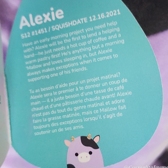 ALEXIE 🐄 HTF Purple & Black Cow Original Squishmallow ☆》NWT《☆ - Picture 3 of 8